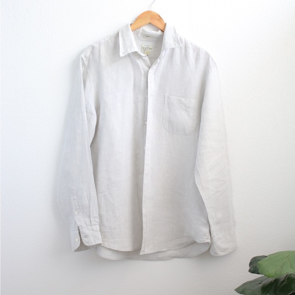 Men’s JCrew Linen Button Down Sz: L - Picture 2 of 6